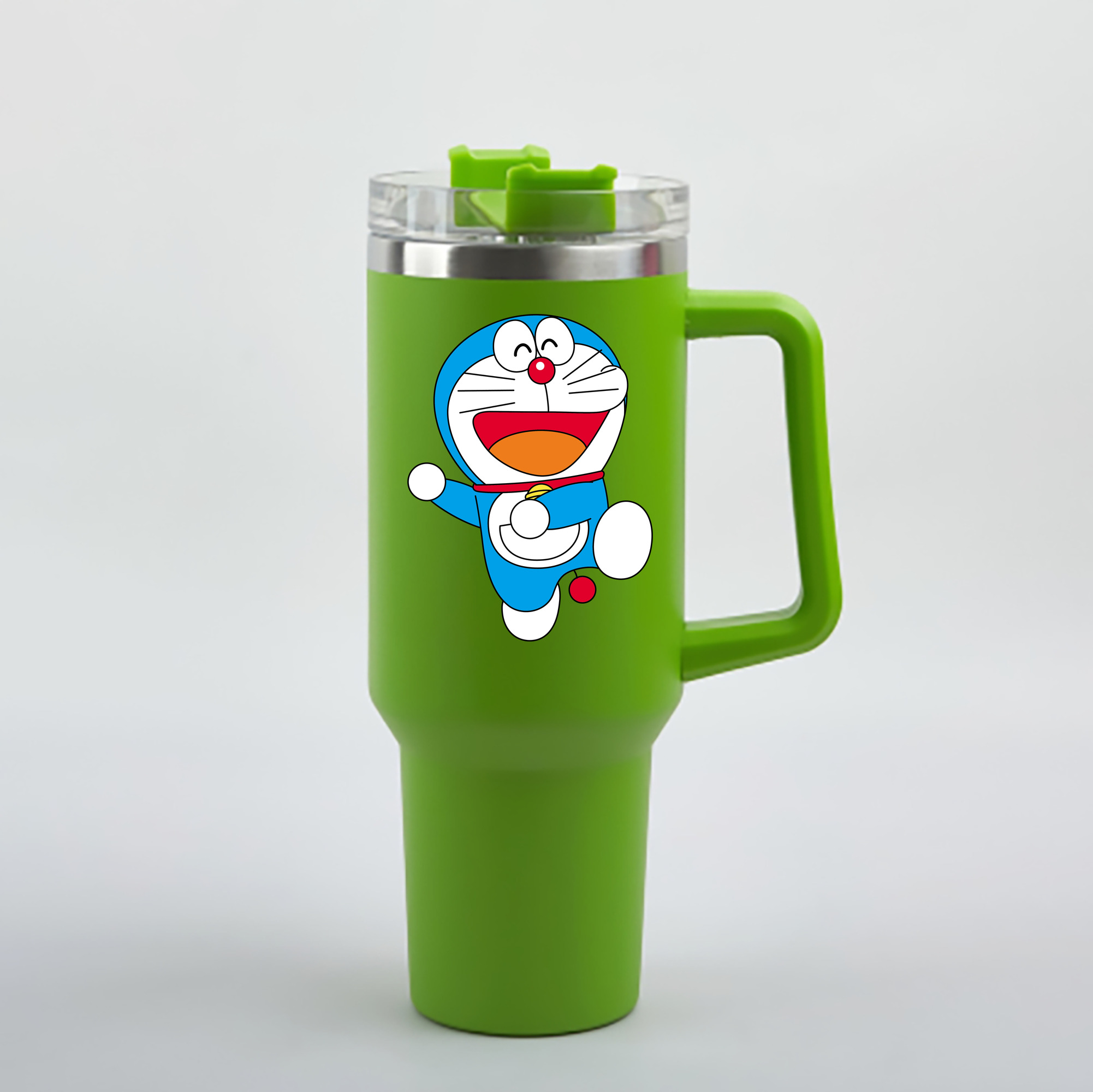 （画像用） ドラえもん Doraemon 1200mL車用タンブラー - クリスタルステッカー（プラスチックストロー付き）